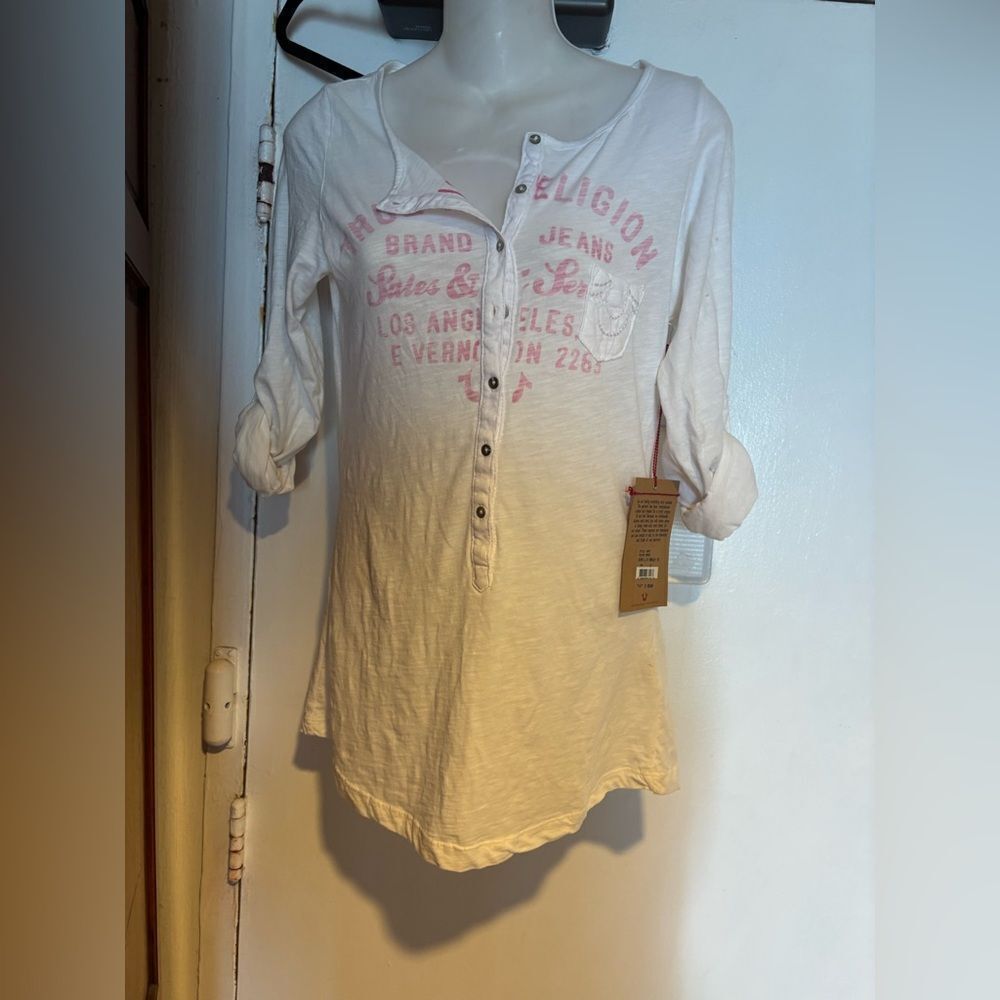 New true religion. Shirt logo blouse long tee shirt top y2k